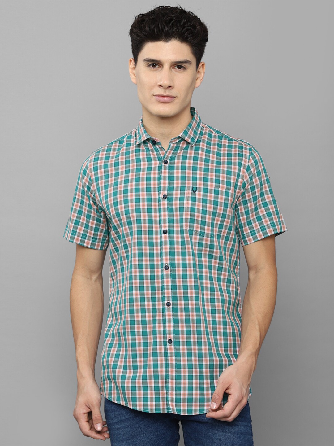 

Allen Solly Sport Men Green Tartan Checks Checked Cotton Casual Shirt