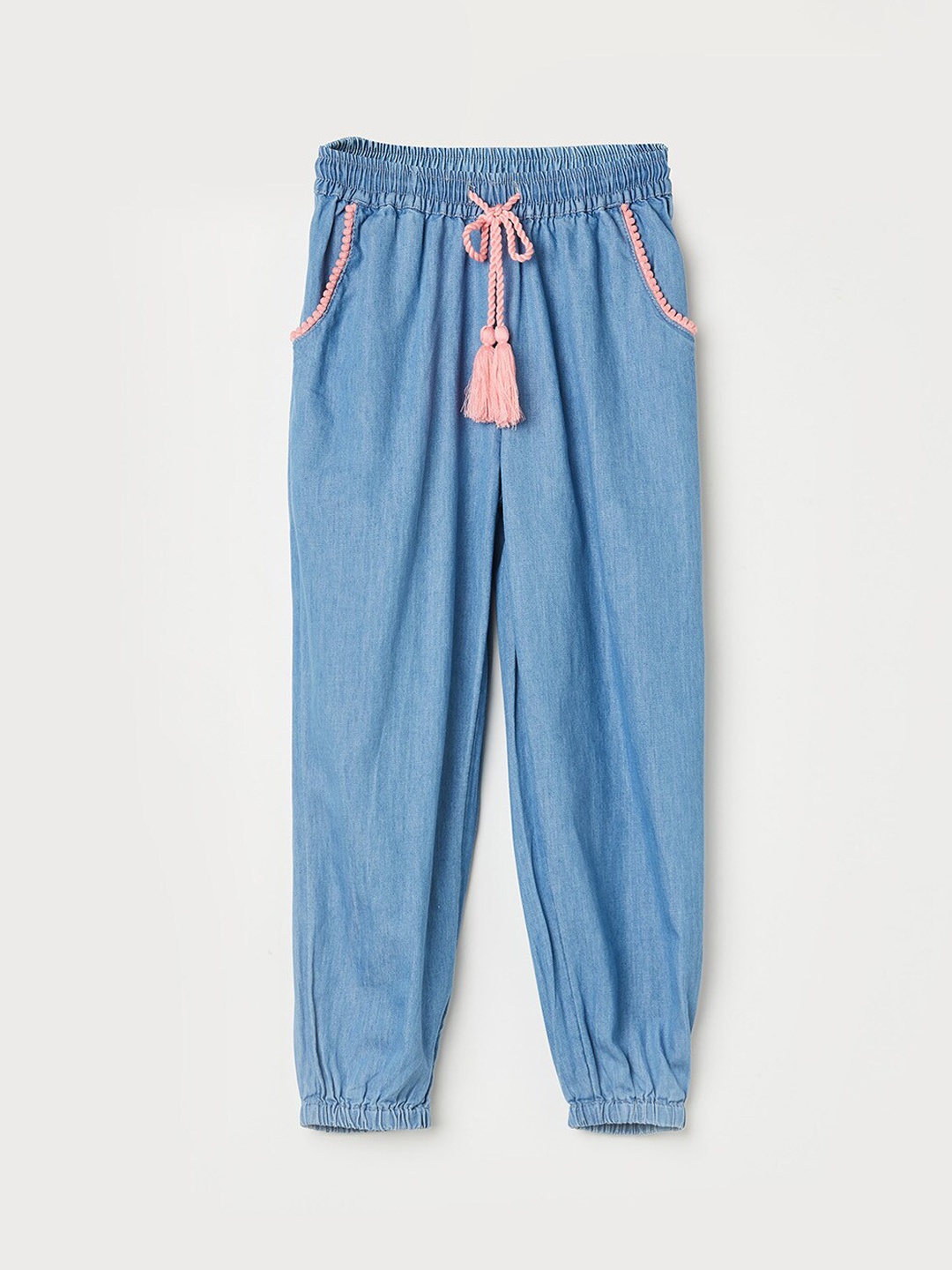 

Fame Forever by Lifestyle Girls Blue Slim Fit Joggers Cotton Trousers