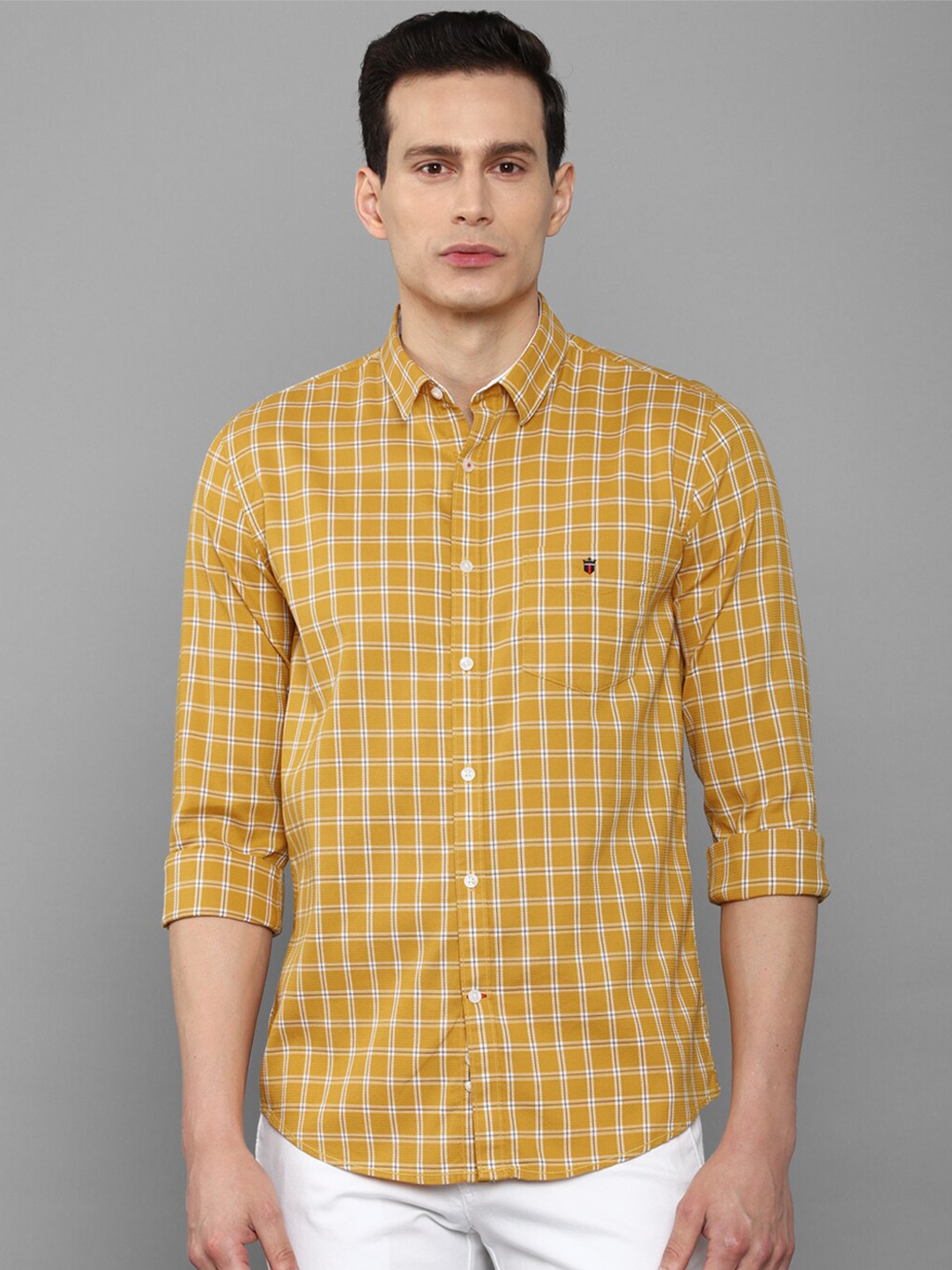 

Louis Philippe Sport Men Yellow Slim Fit Checked Casual Shirt