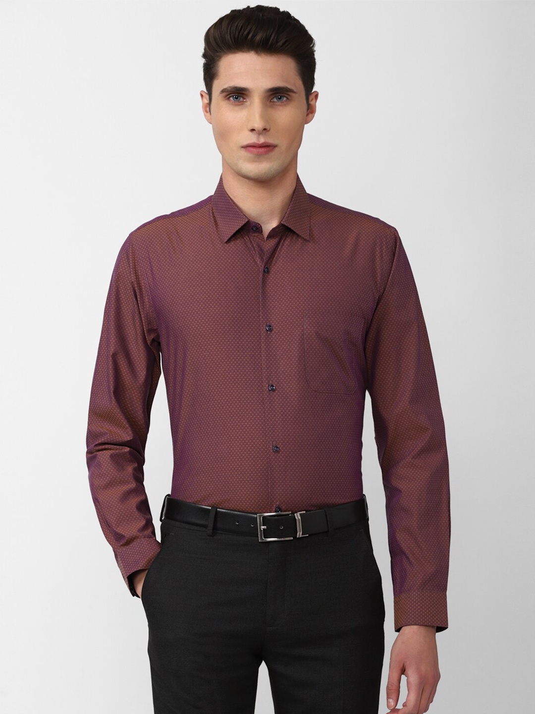 

Peter England Men Maroon Slim Fit Formal Shirt