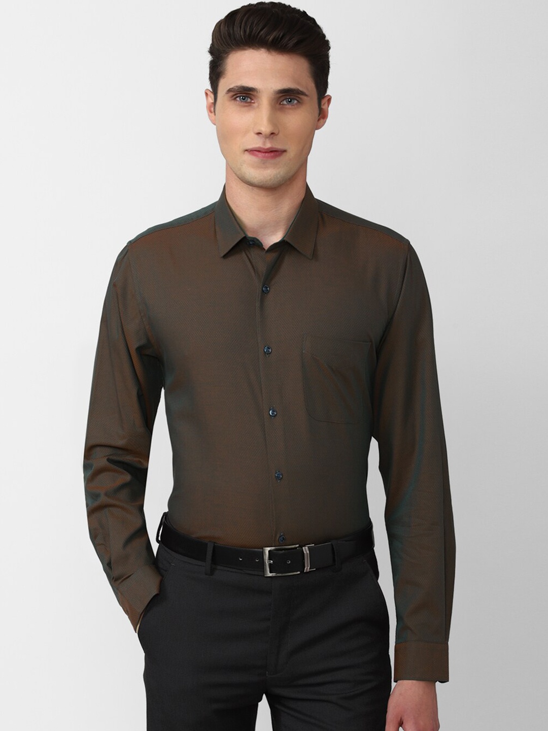 

Peter England Men Brown Slim Fit Formal Shirt