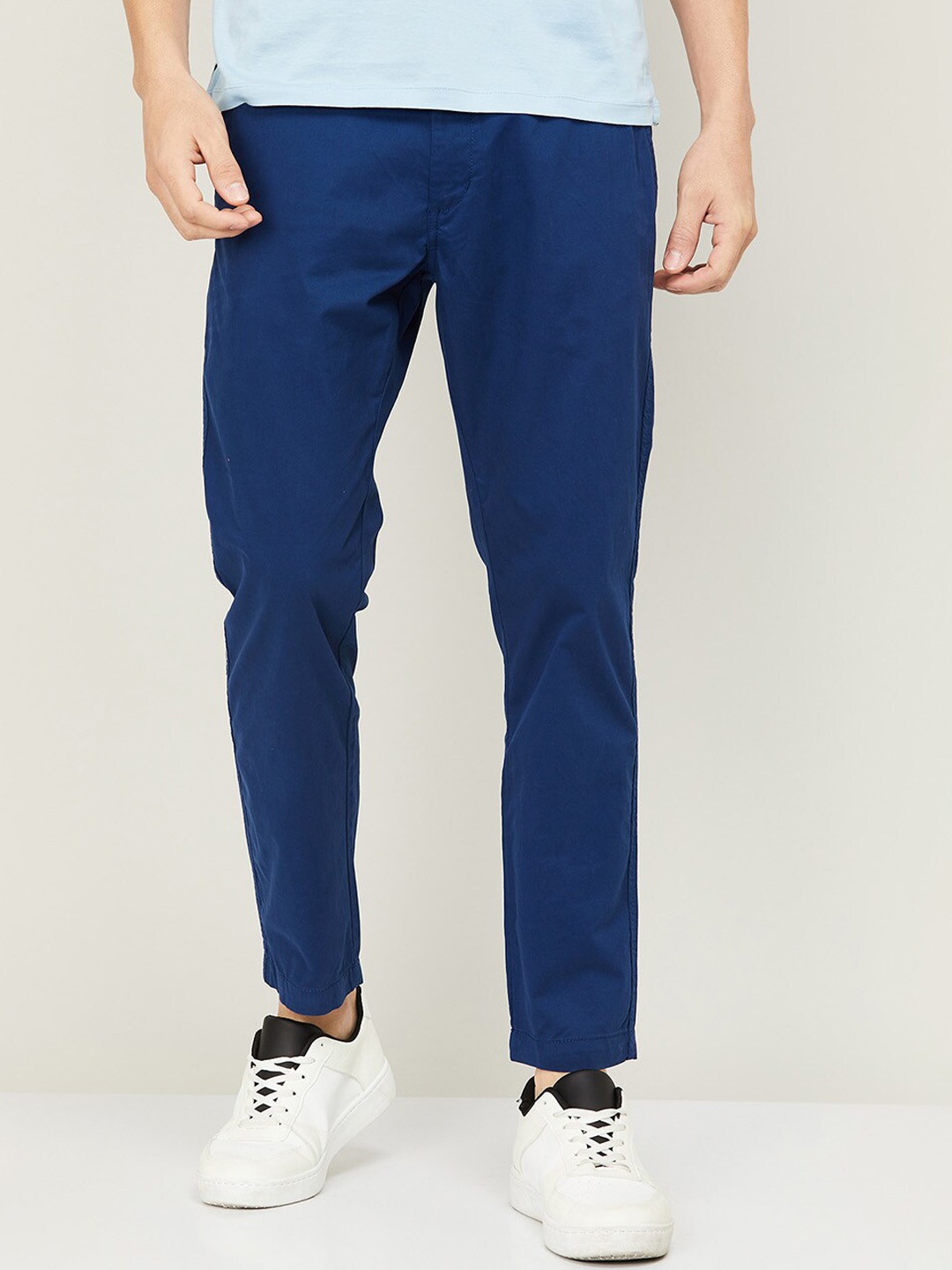 

CODE by Lifestyle Men Blue Slim Fit Cotton Chinos Trousers
