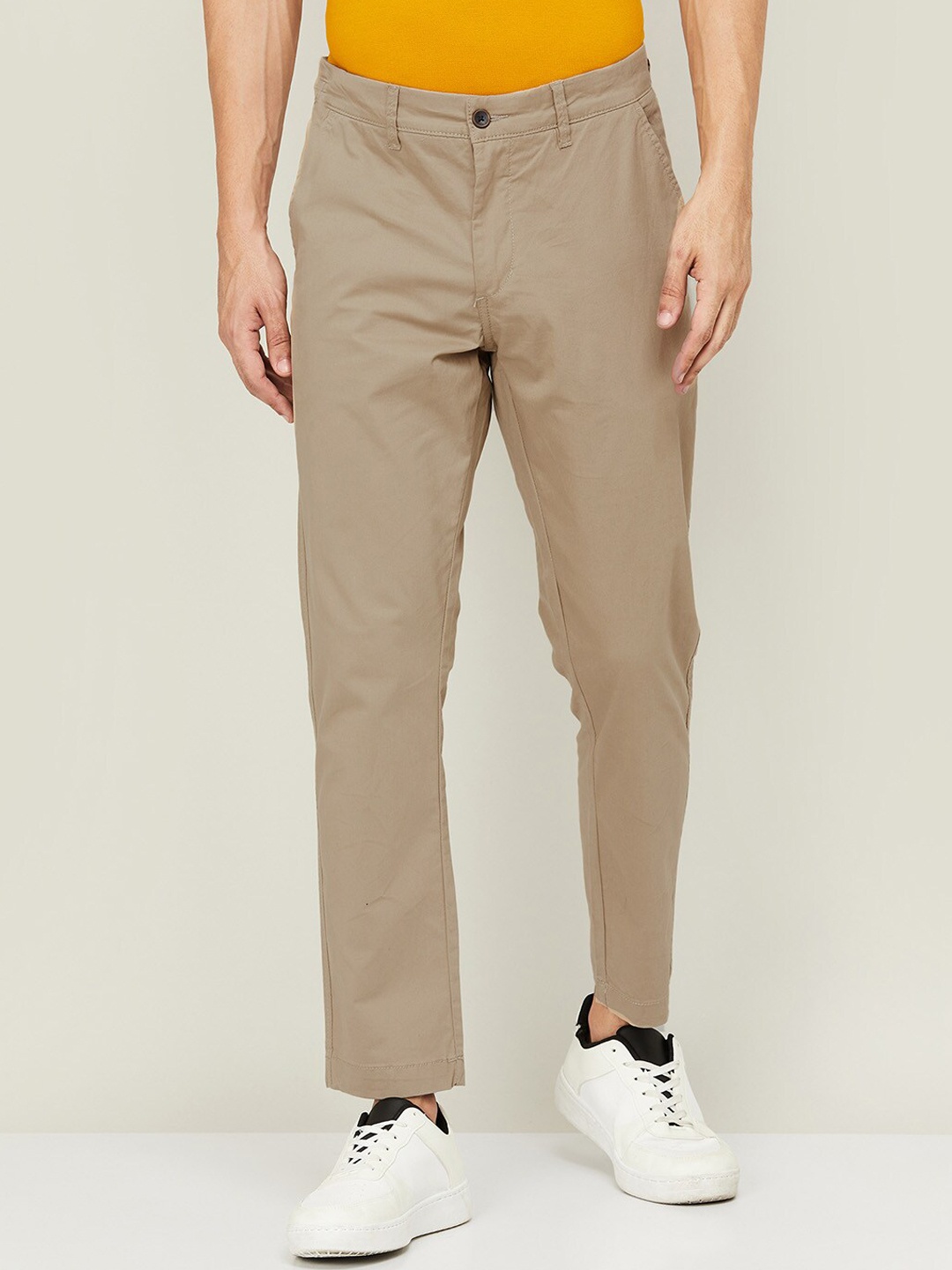 

CODE by Lifestyle Men Khaki Cotton Chinos Trousers