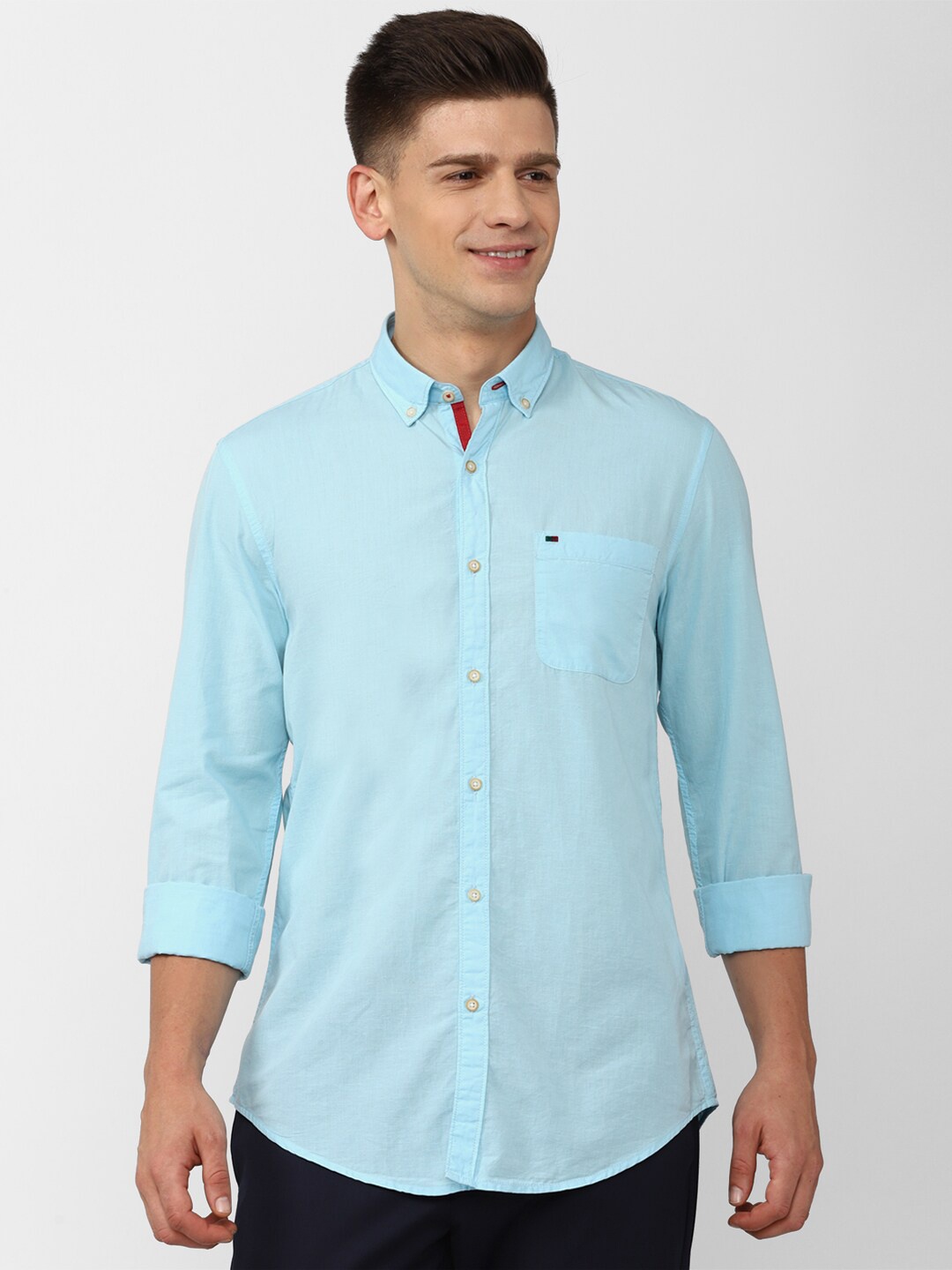 

Peter England Casuals Men Blue Slim Fit Casual Shirt