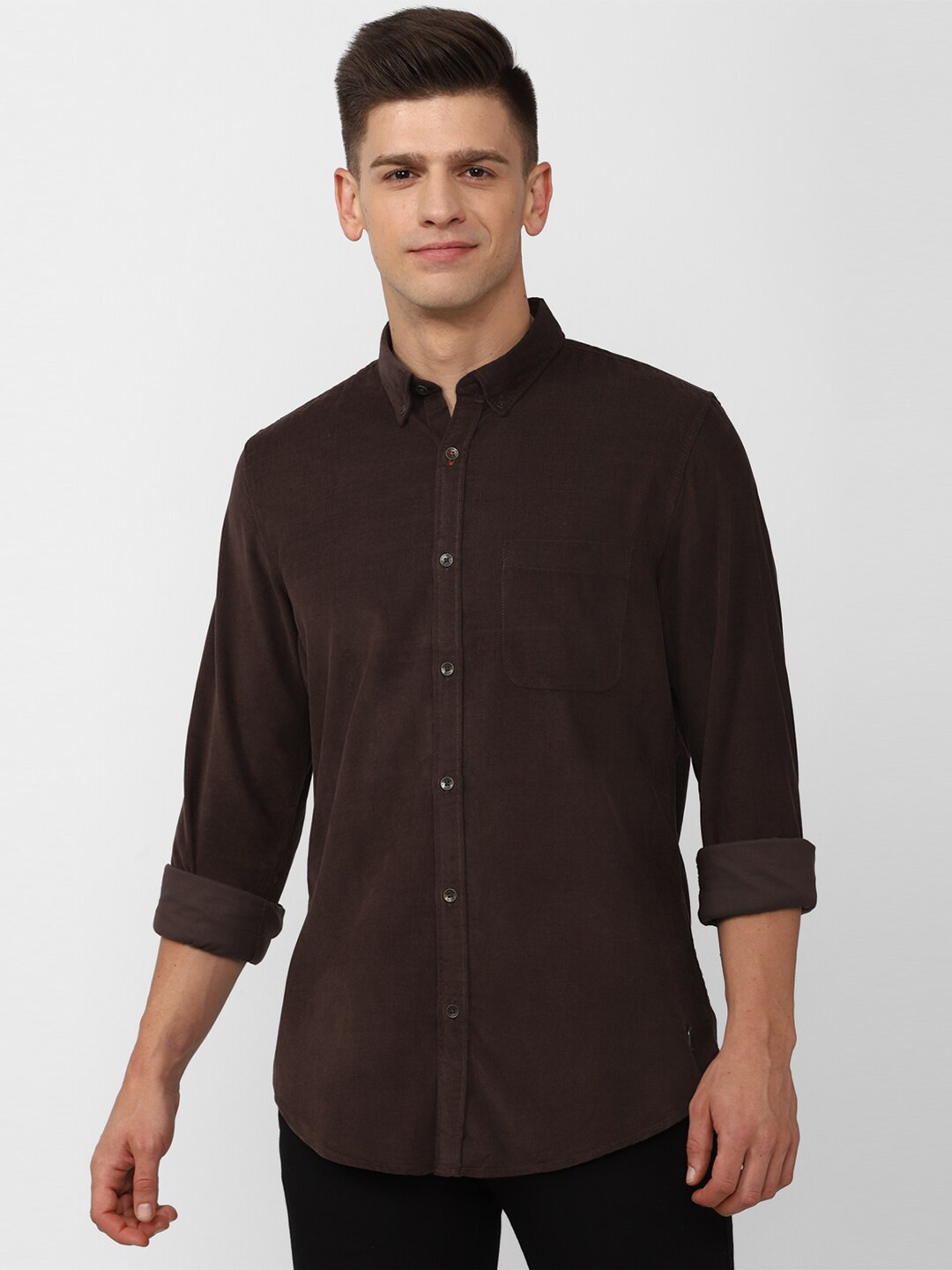 

Peter England Casuals Men Brown Slim Fit Casual Shirt