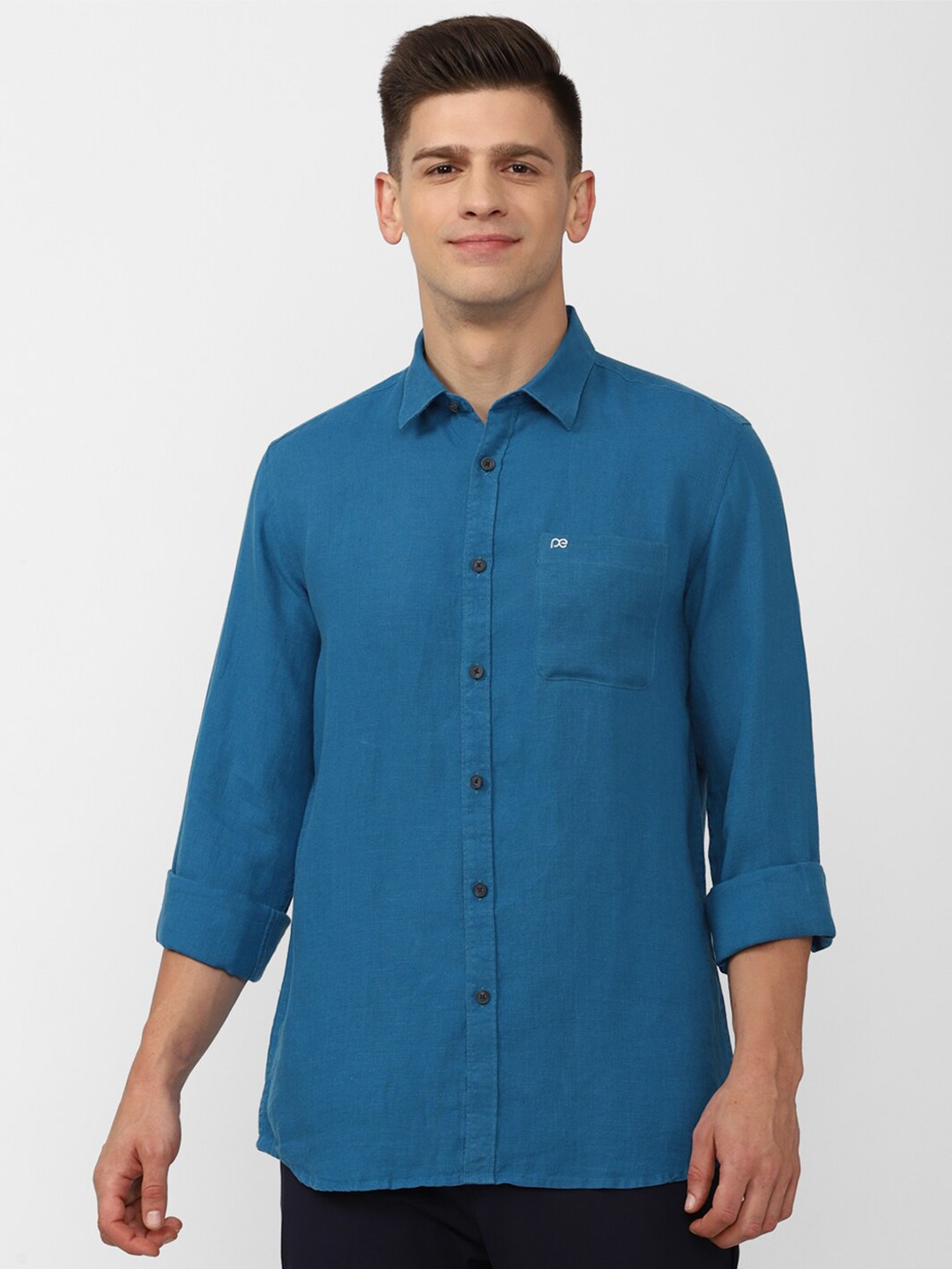 

Peter England Casuals Men Blue Slim Fit Casual Shirt