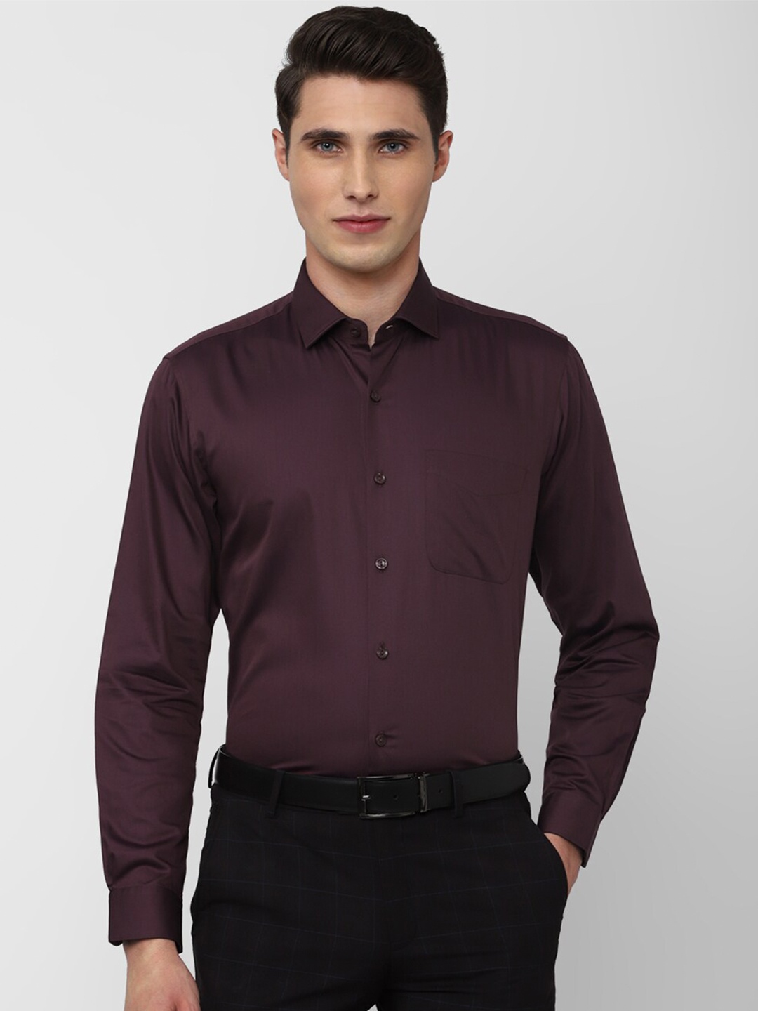 

Peter England Elite Men Brown Solid Cotton Formal Shirt
