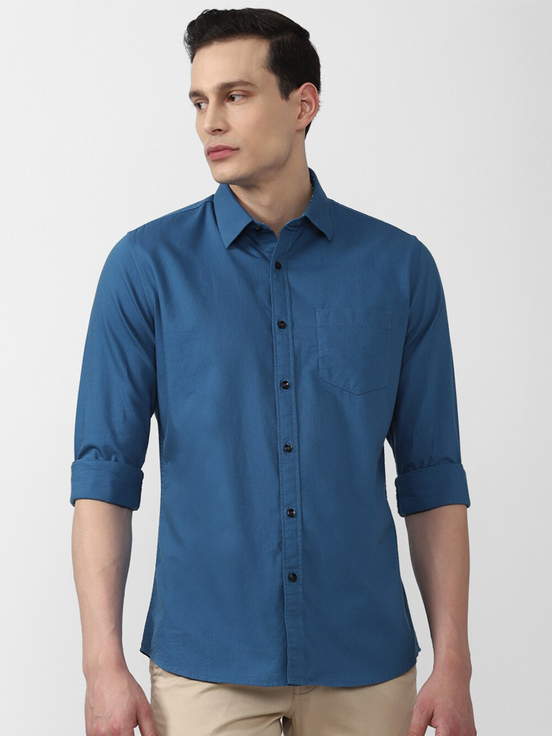 

Van Heusen Sport Men Blue Cotton Slim Fit Casual Shirt