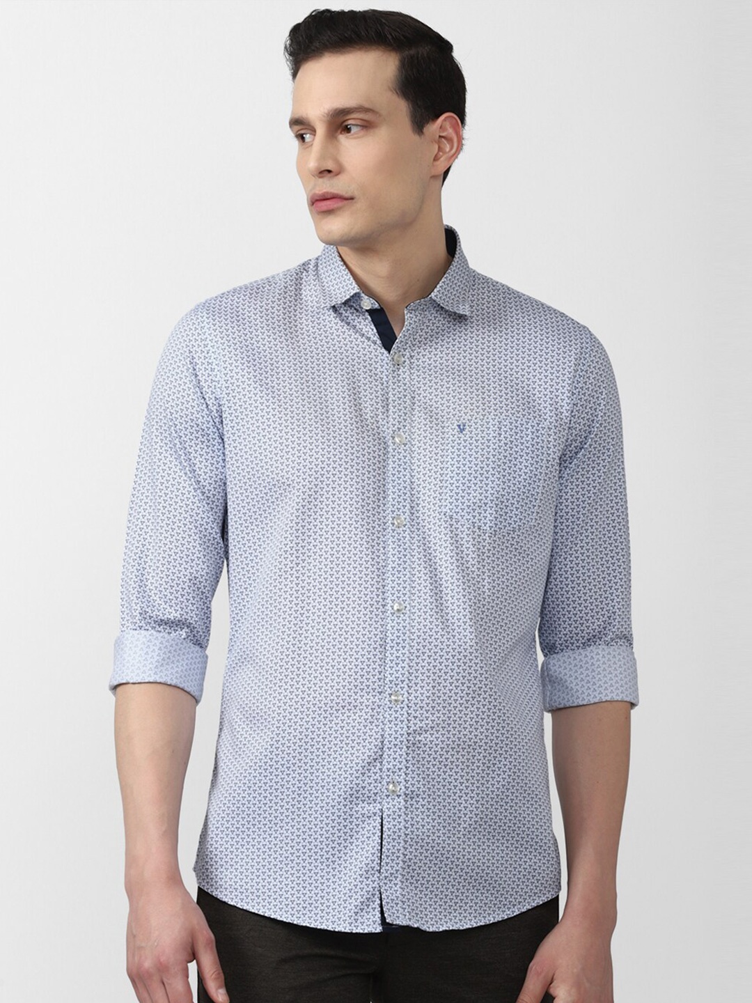 

Van Heusen Sport Men Blue Cotton Slim Fit Printed Casual Shirt