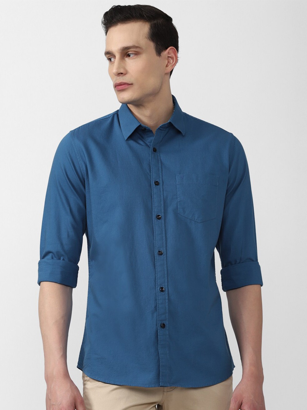 

Van Heusen Sport Men Blue Cotton Slim Fit Casual Shirt