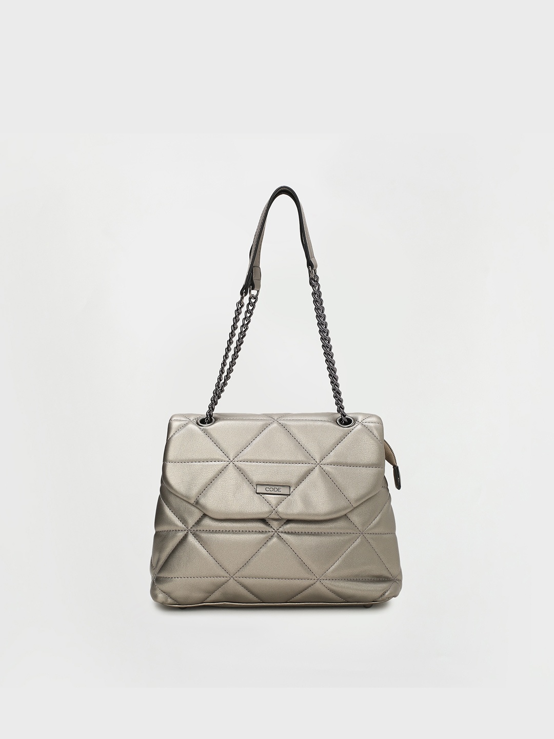 

CODE by Lifestyle Women Grey Textured Structured Synthetic Handbag