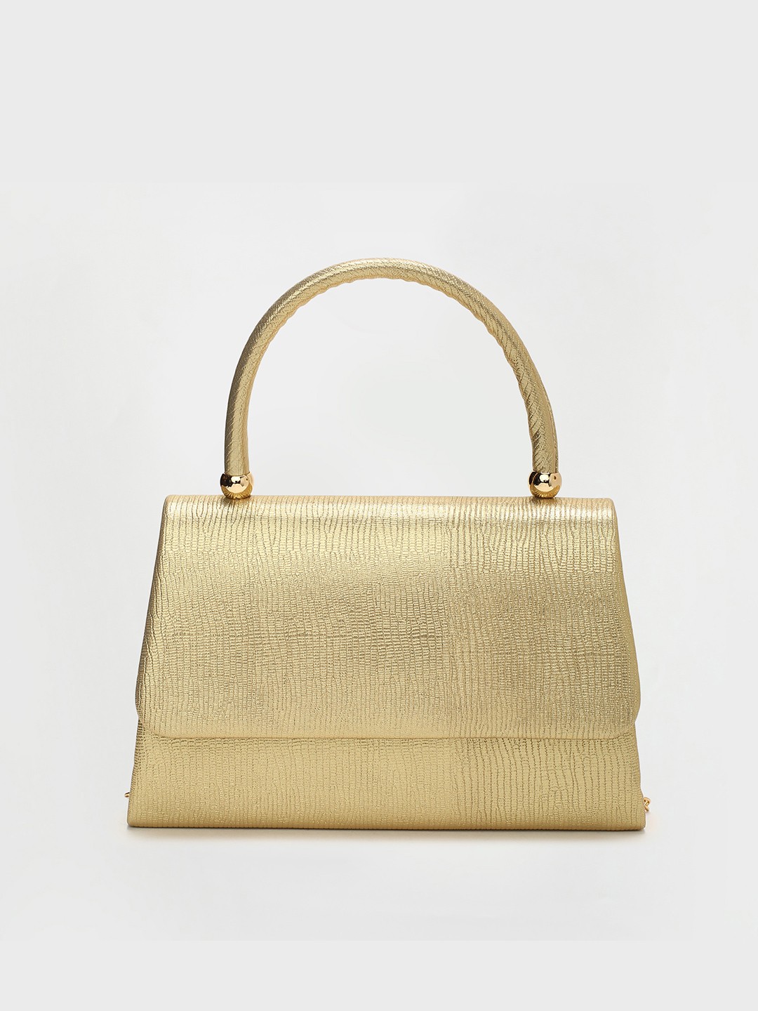 

CODE by Lifestyle Gold-Toned Textured Structured Handheld Bag