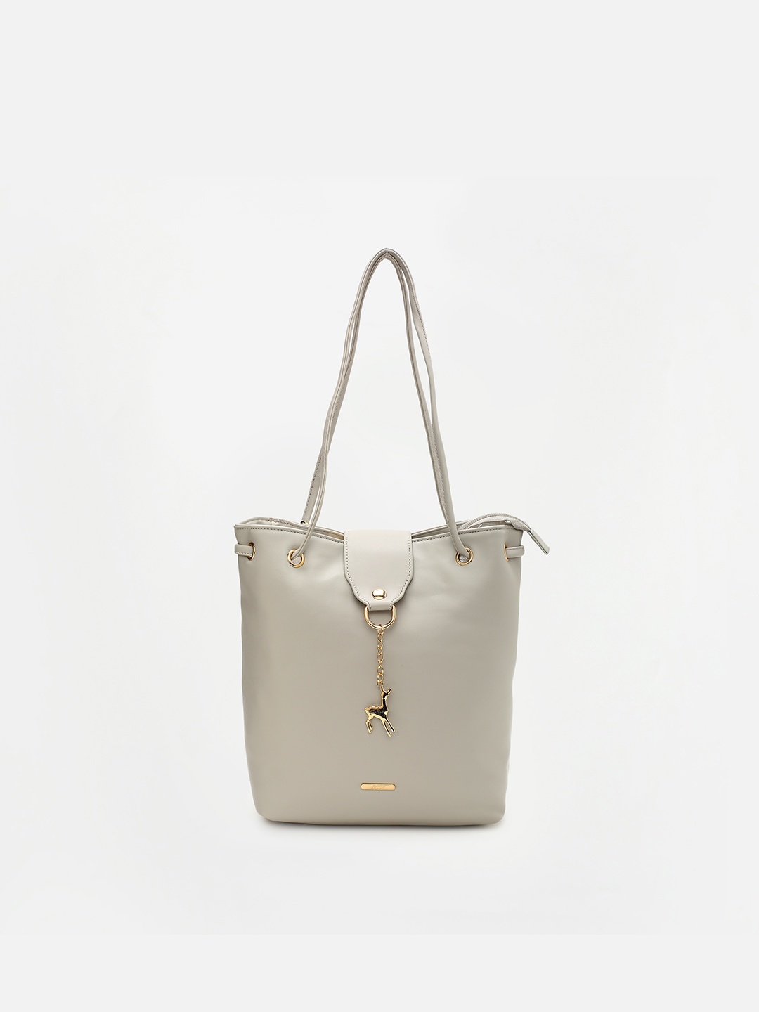 

Ginger by Lifestyle Grey Structured Shoulder Bag with Tasselled
