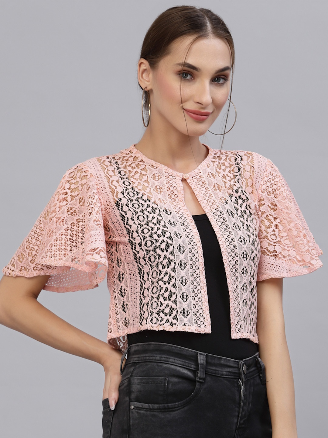 

Style Quotient Women Nude-Coloured Crop Shrug
