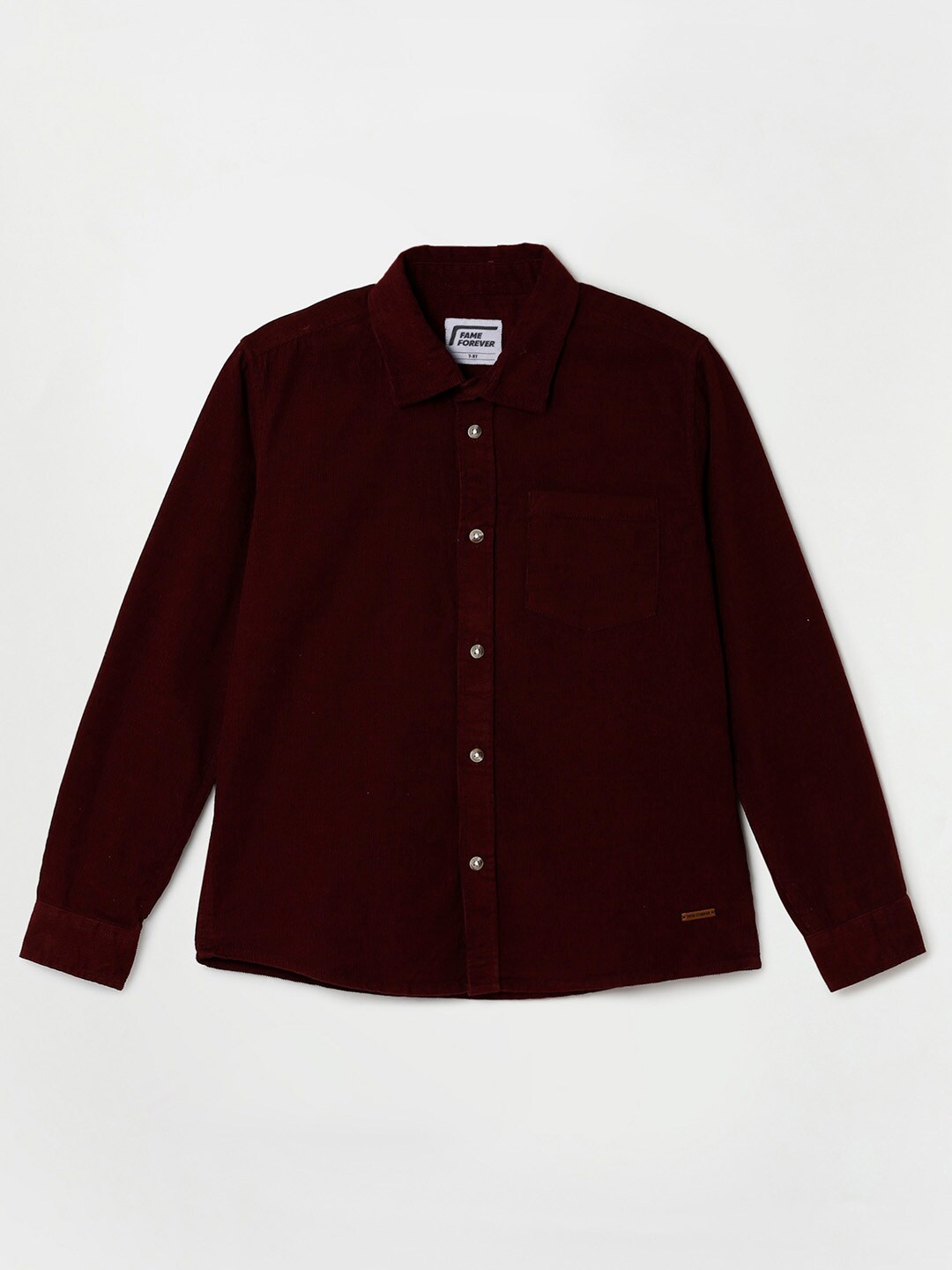 

Fame Forever by Lifestyle Boys Maroon Solid Cotton Casual Shirt