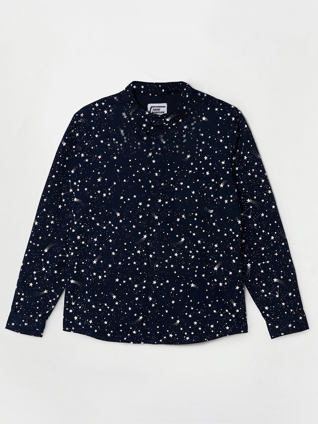 

Fame Forever by Lifestyle Boys Navy Blue Printed Cotton Casual Shirt