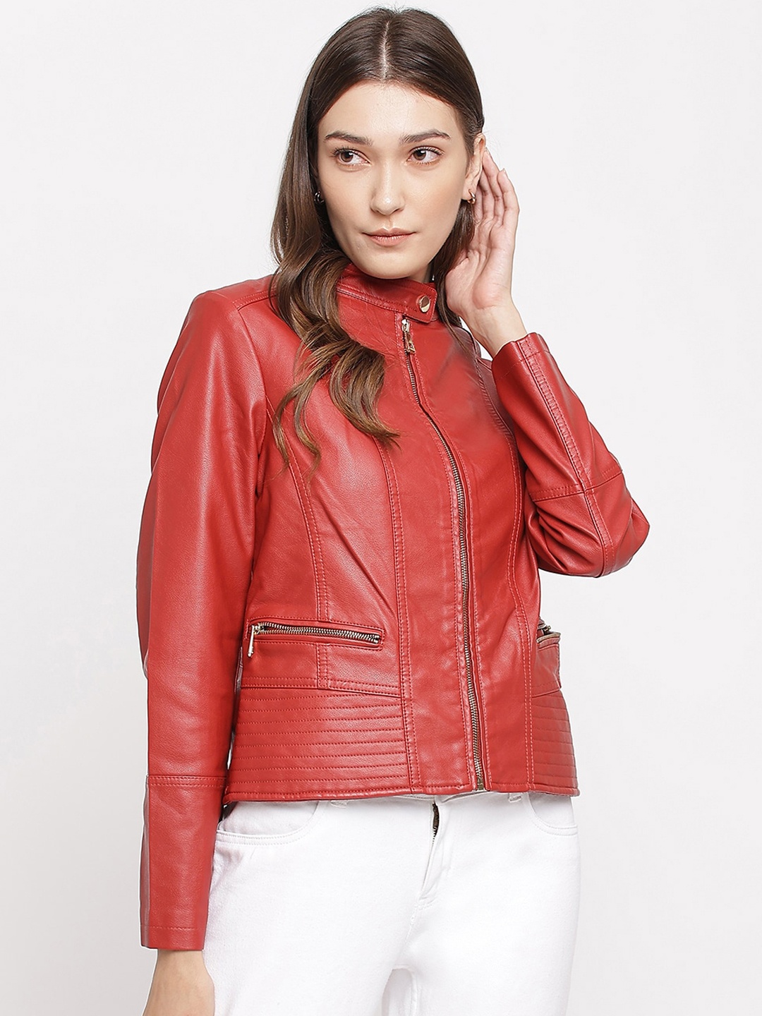 

Latin Quarters Women Red Leather Jacket