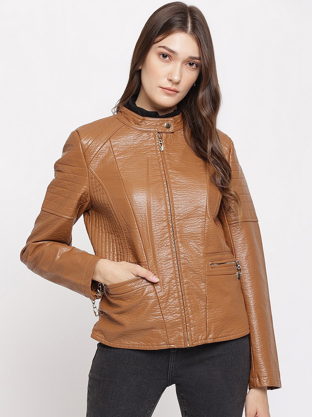 

Latin Quarters Women Brown Biker Jacket
