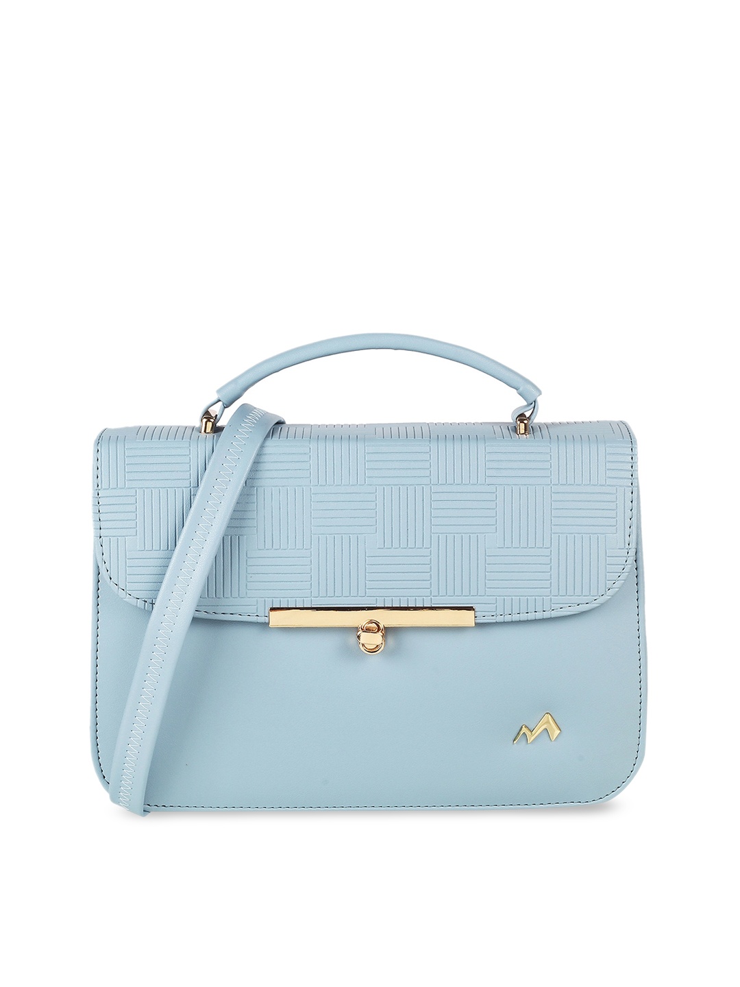 

Metro Women Blue Geometric Textured Handheld Bag