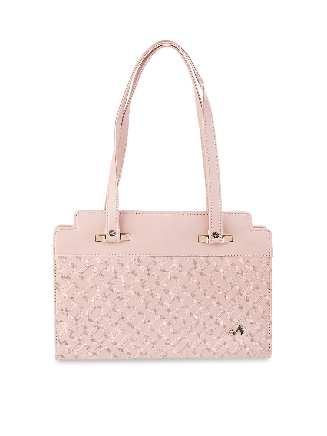 

Metro Pink Textured PU Structured Shoulder Bag