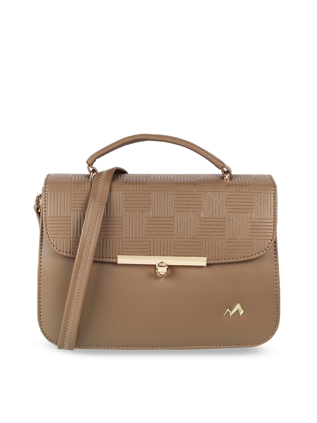 

Metro Women Brown Textured Two Handles Handheld Bag