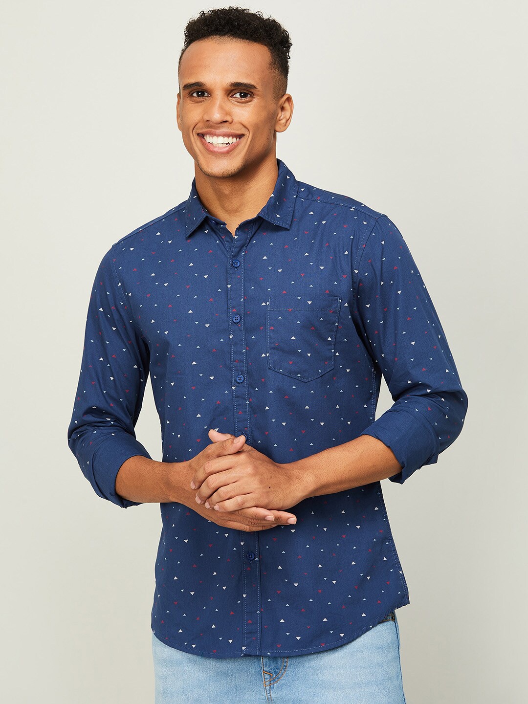 

Fame Forever by Lifestyle Men Navy Blue Printed Casual Shirt