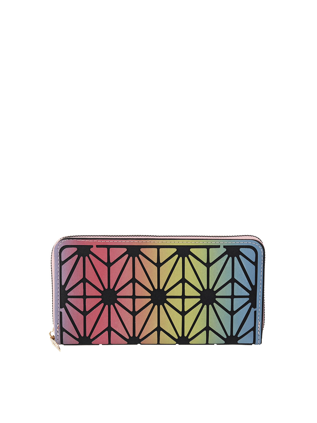 

WALKWAY by Metro Women Blue & Yellow Geometric Printed Zip Around Wallet