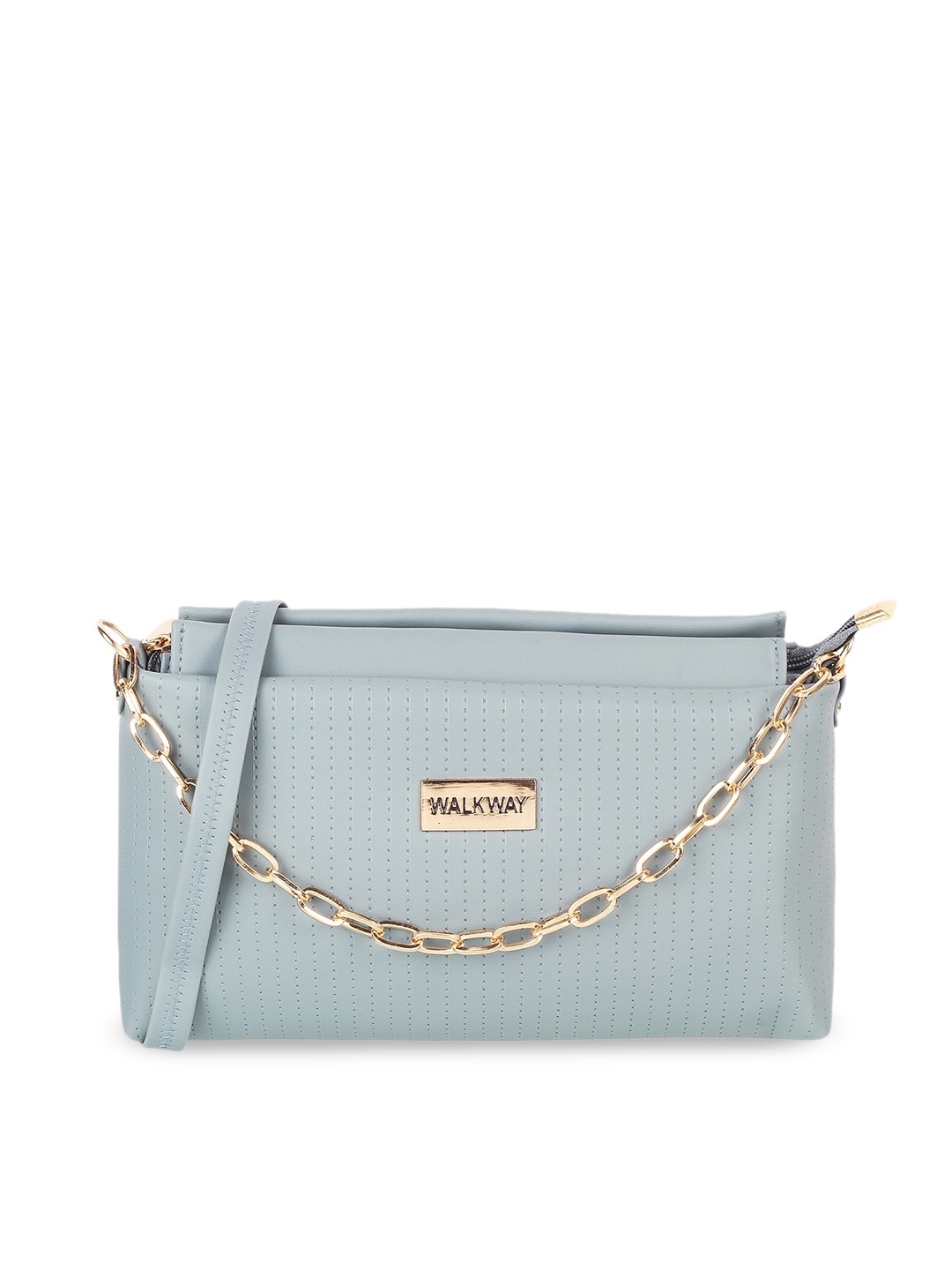 

WALKWAY by Metro Grey Textured Swagger Sling Bag with Quilted