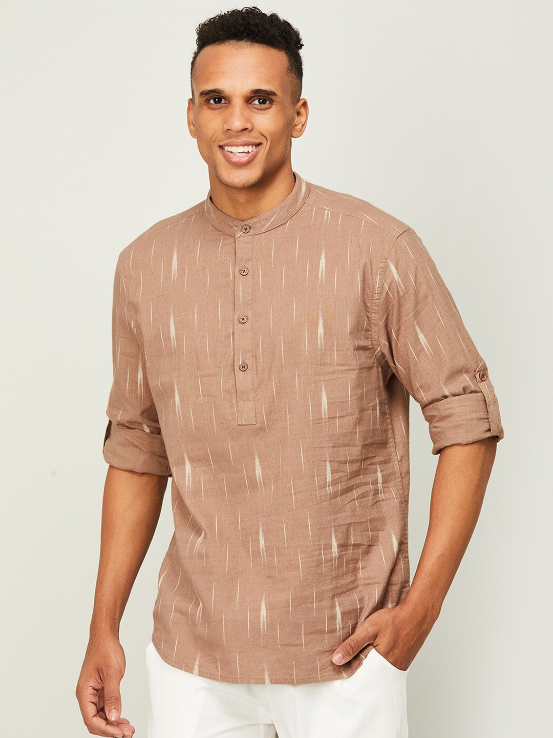 

Melange by Lifestyle Men Brown Printed Cotton Casual Shirt