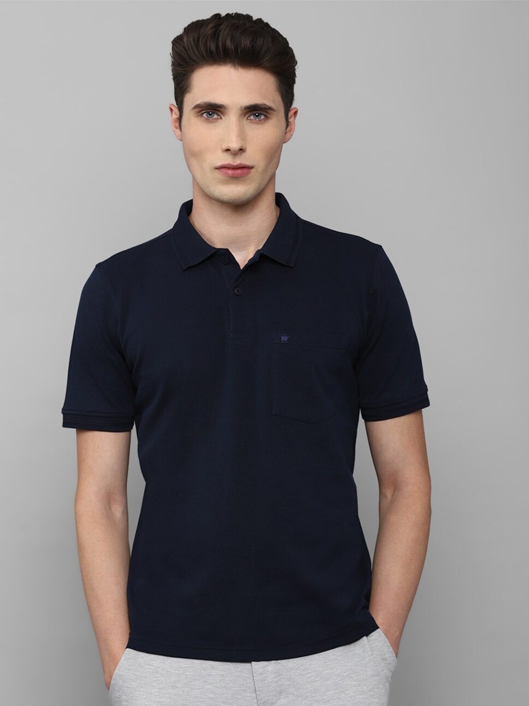 

Louis Philippe Men Navy Blue Polo Collar T-shirt