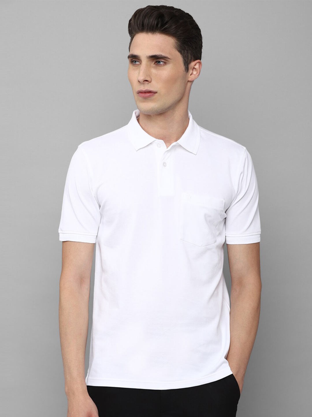 

Louis Philippe Men White Polo Collar T-shirt
