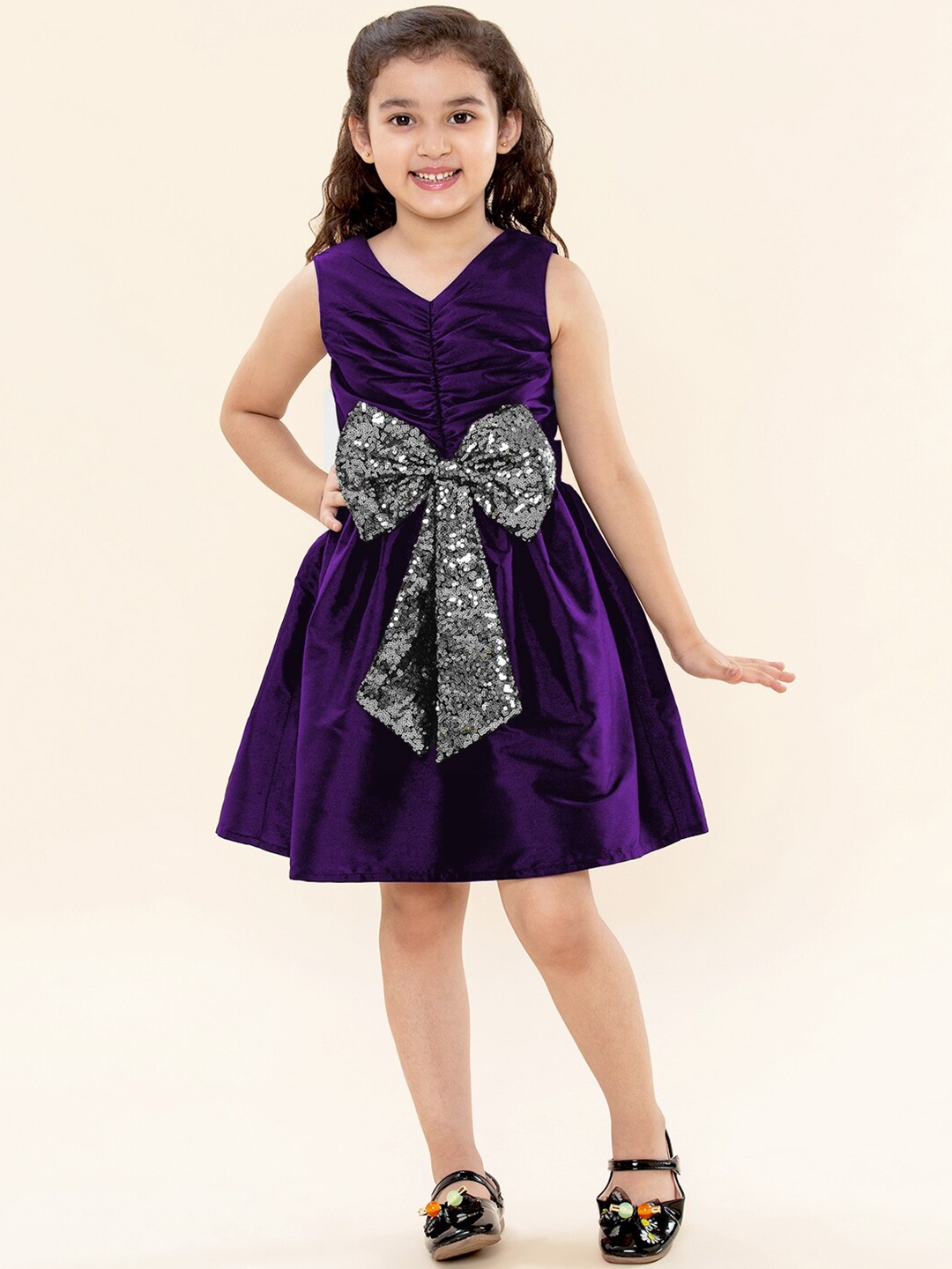 

A T U N Purple Embellished Dress
