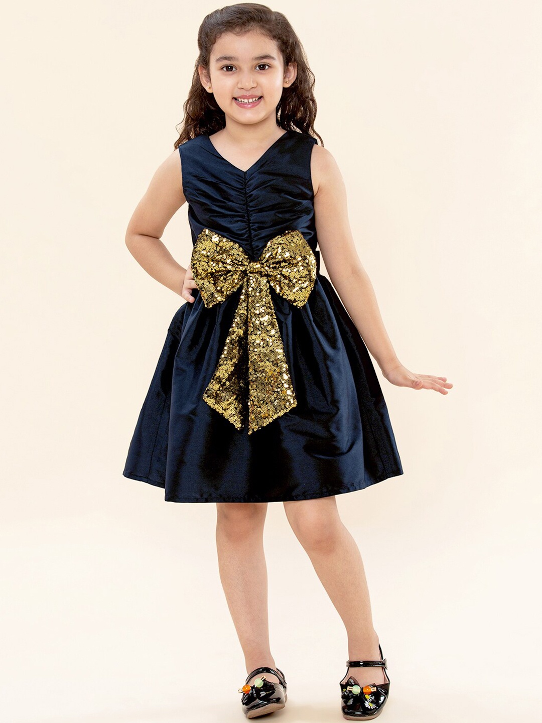 

A.T.U.N. Girls Navy Blue Fit and Flare Dress