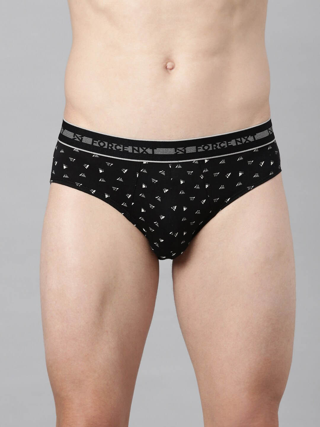 

Force NXT Men Printed Super Combed Cotton Assorted Basic Briefs MNFF116, Black