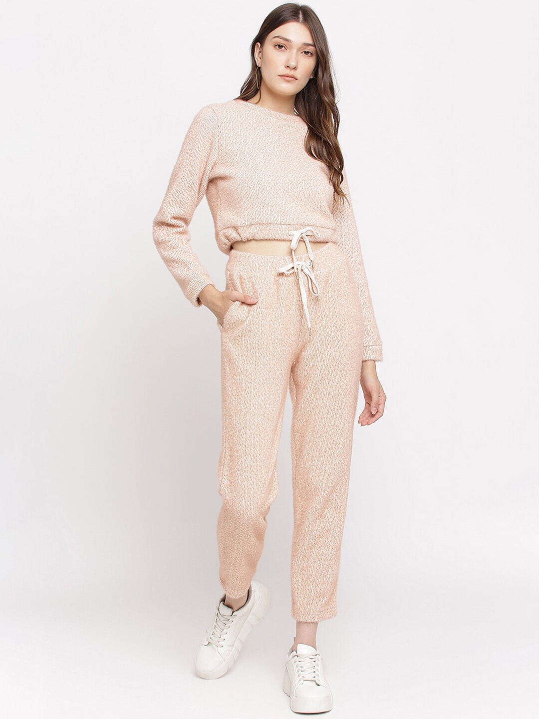 

Latin Quarters Women Peach-Coloured Co-ord Set