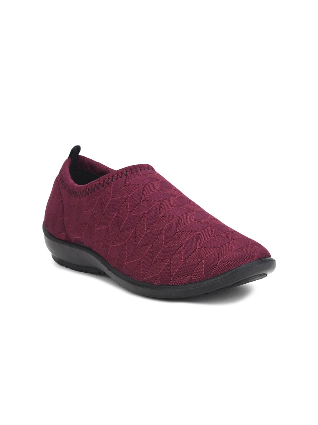 

Liberty Women Maroon Textured Slip-On Sneakers