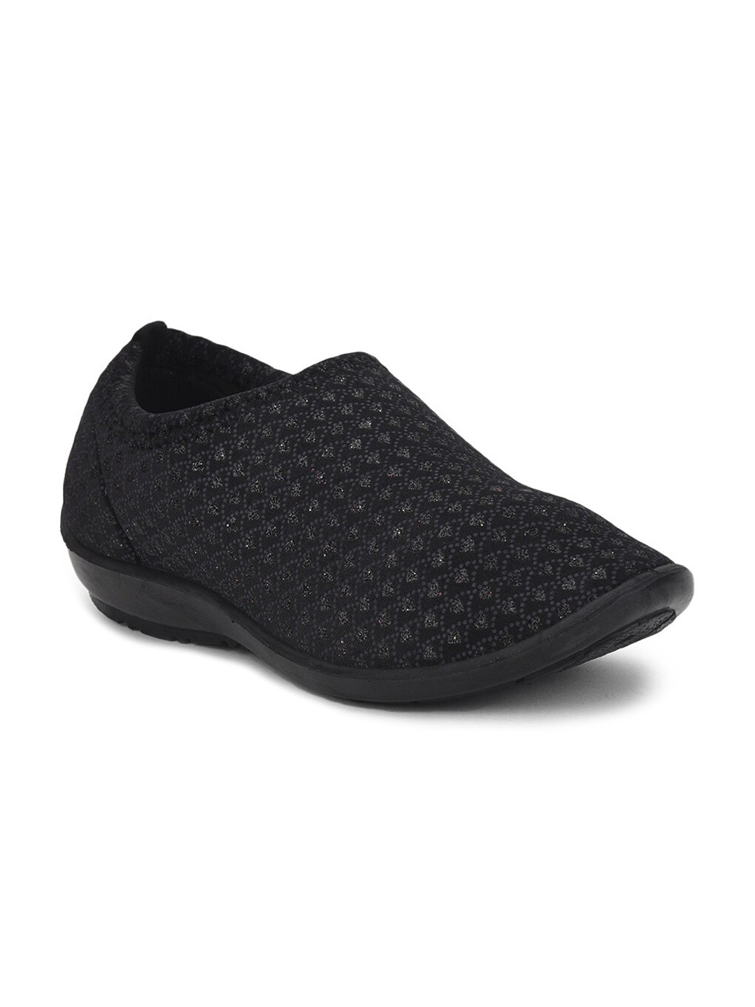 

Liberty Women Black Woven Design Slip-On Sneakers