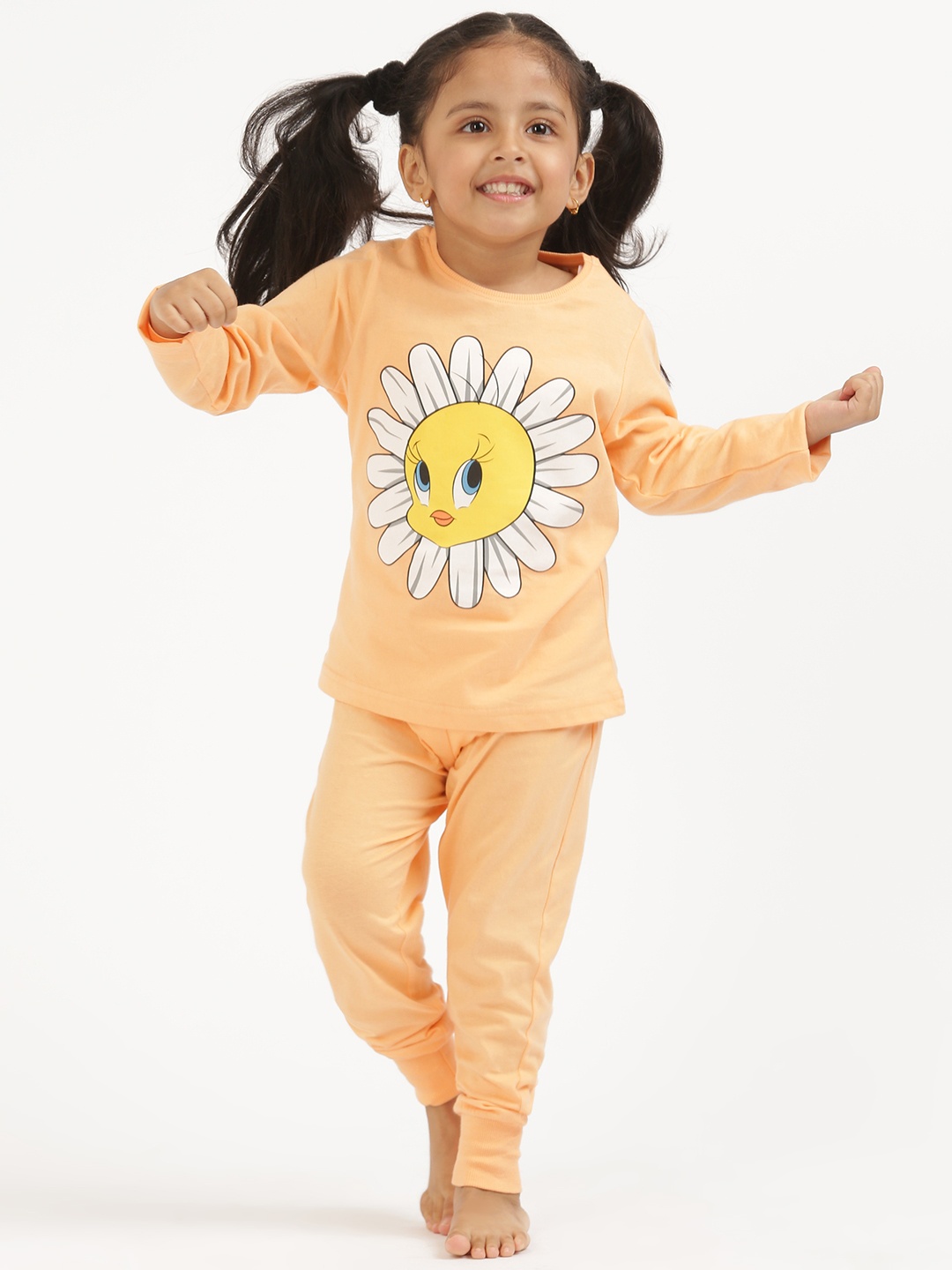 

Nap Chief Girls Girls Tweety Flower Pajama Set, Peach