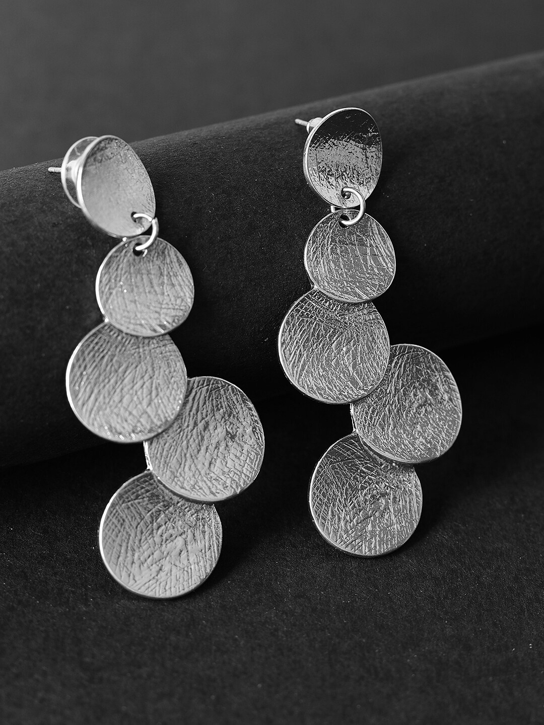 

Kazo Silver-Toned Contemporary Drop Earrings