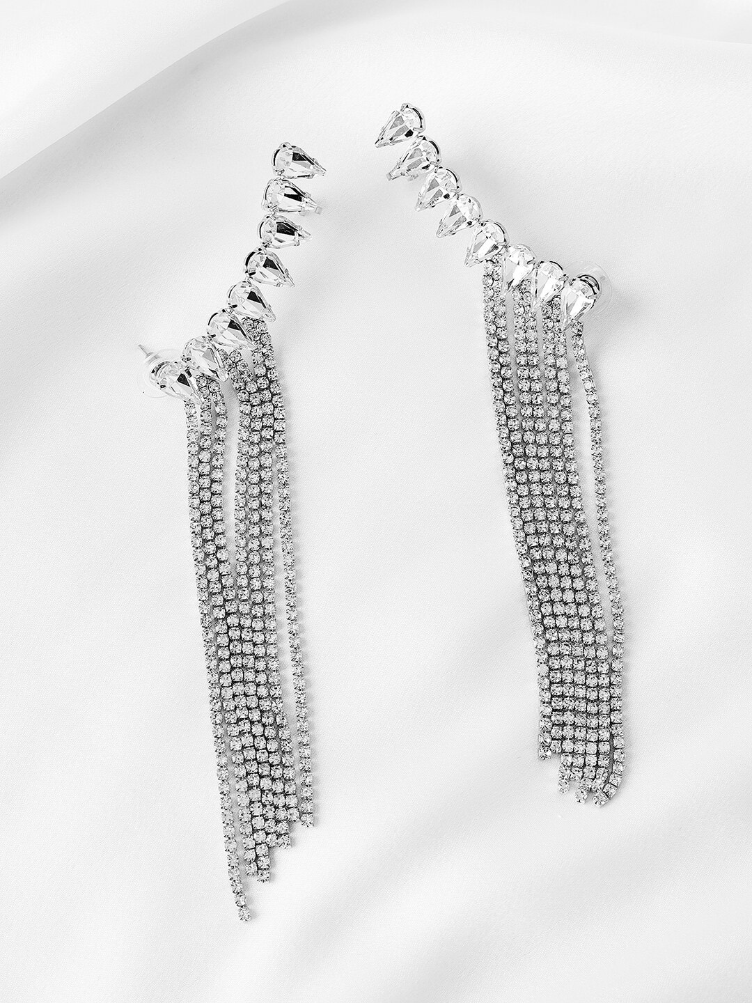 

Kazo Silver-Plated Contemporary Ear Cuff Earrings