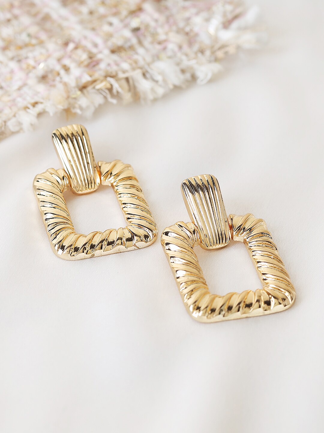 

Kazo Gold-Toned Contemporary Drop Earrings