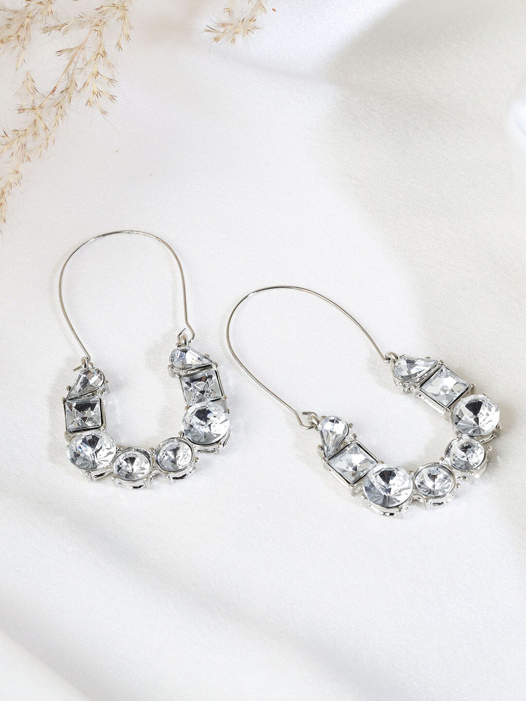 

Kazo Silver-Plated Contemporary Hoop Earrings