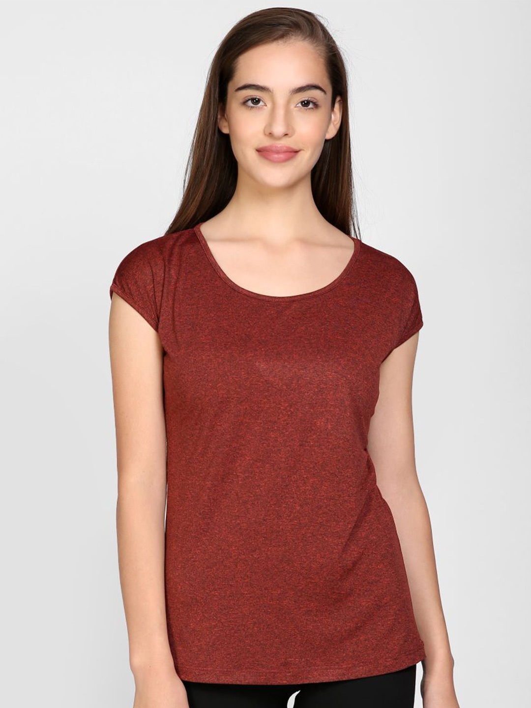 

I Love She Women Maroon Dri-FIT T-shirt