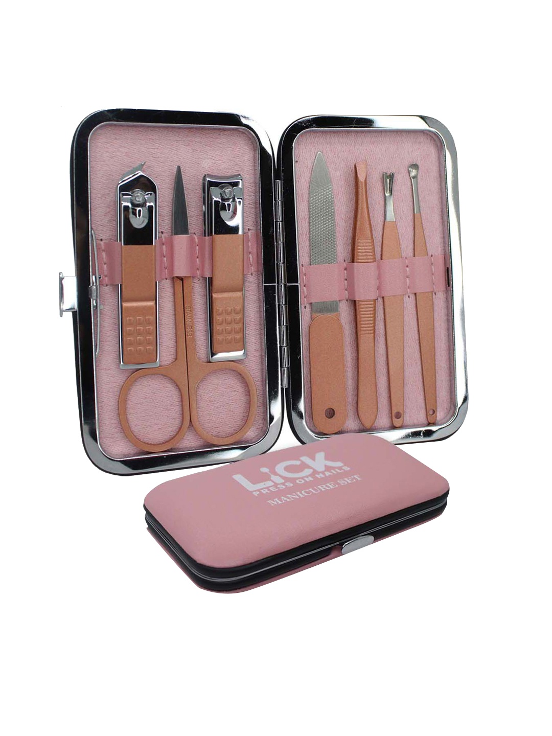 

LICK Set of 7-in-1 Manicure Pedicure Kit - Rose Gold & 1 Meadow Beauty Blender - Rose