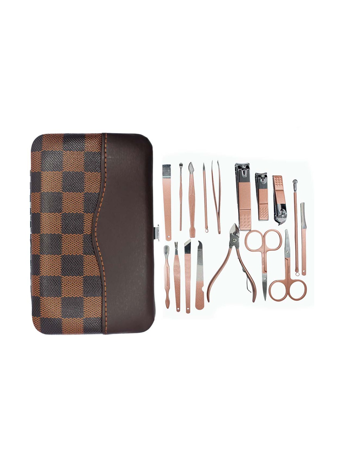 

LICK Set of 18-in-1 Manicure Pedicure Kit - Rose Gold & 1 Meadow Beauty Blender - Rose