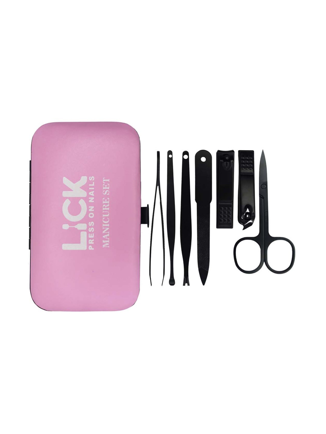 

LICK Set of 7-in-1 Manicure Pedicure Kit - Black & 1 Meadow Beauty Blender - Rose