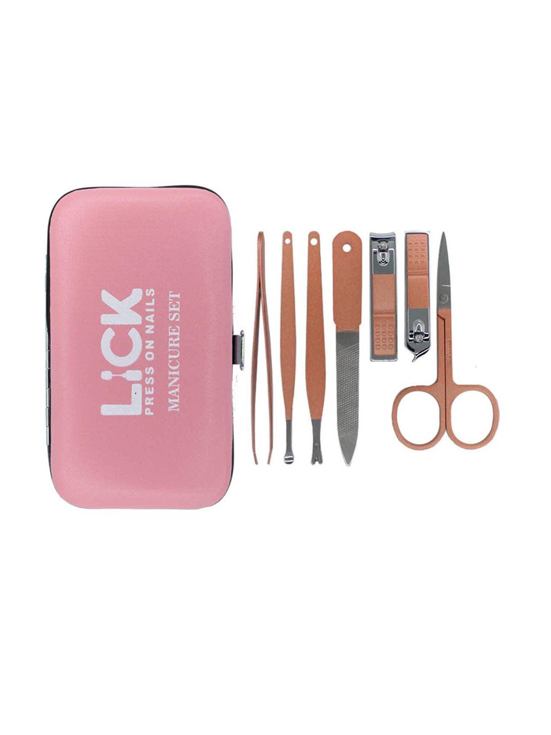 

LICK Set of 7-in-1 Manicure Pedicure Kit - Rose Gold & 1 Beauty Blender - Peach
