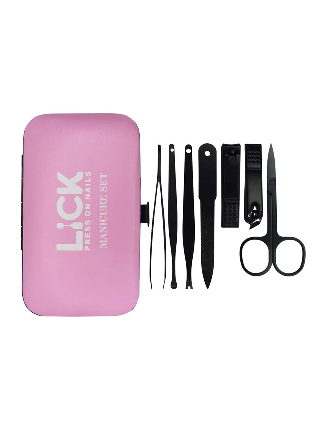 

LICK Set of 7-in-1 Manicure Pedicure Kit - Black & 1 Beauty Blender - Blue