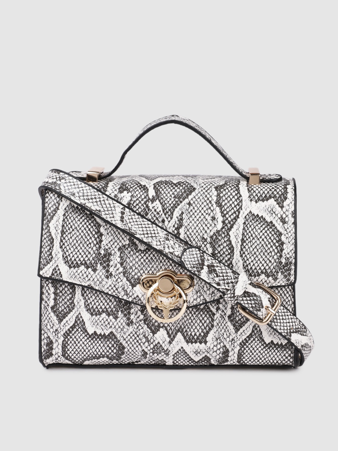 

Allen Solly White & Black Textured Satchel