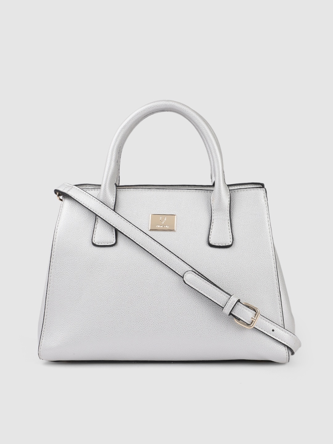 

Allen Solly Silver-Toned Solid Handheld Bag